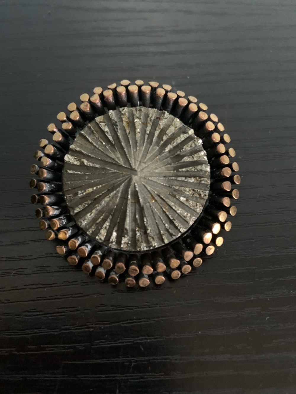 Brutalist Circular Pin Signed ROS Finland
